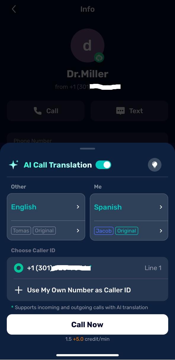 Enable AI Call Translation