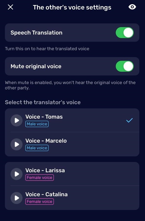 The Other's Voice Setting