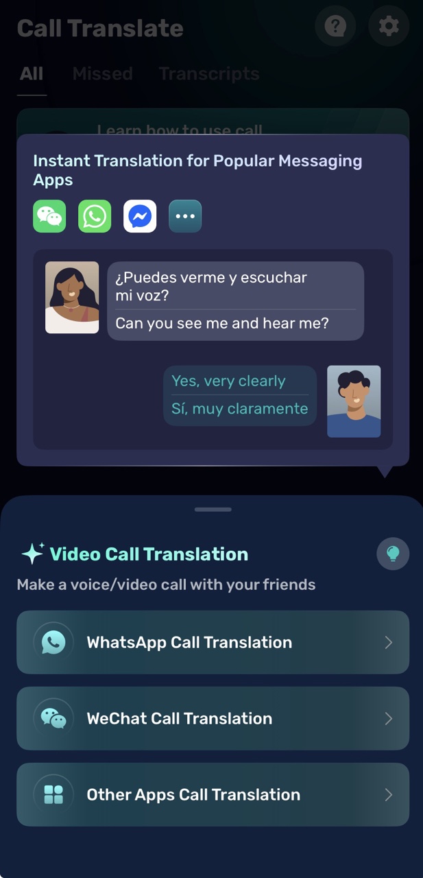 Select the app for video call