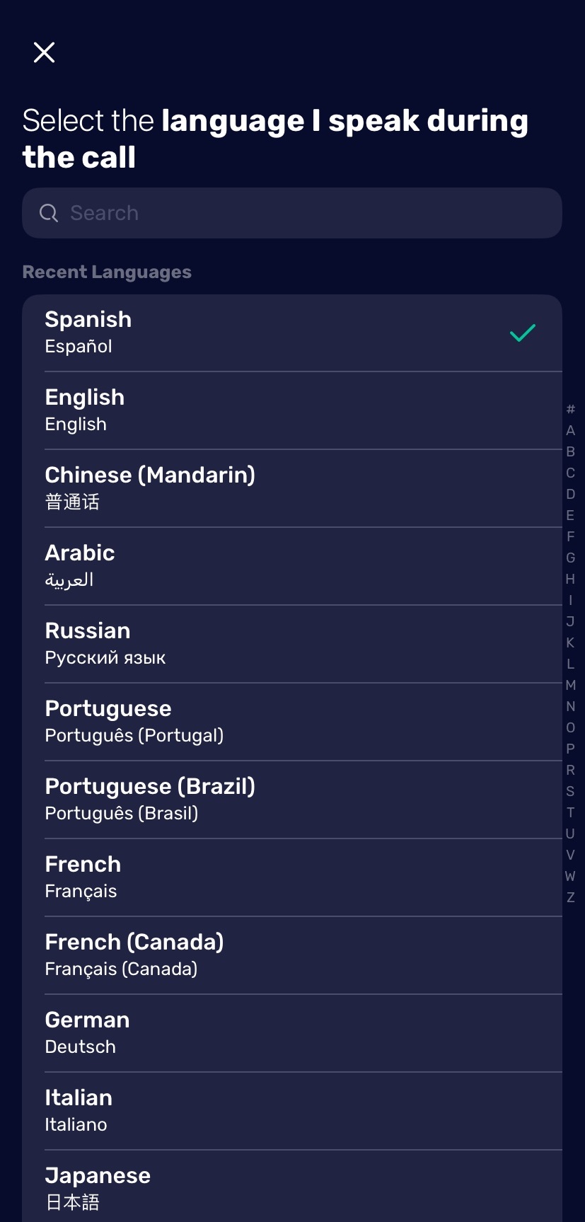 Select languages