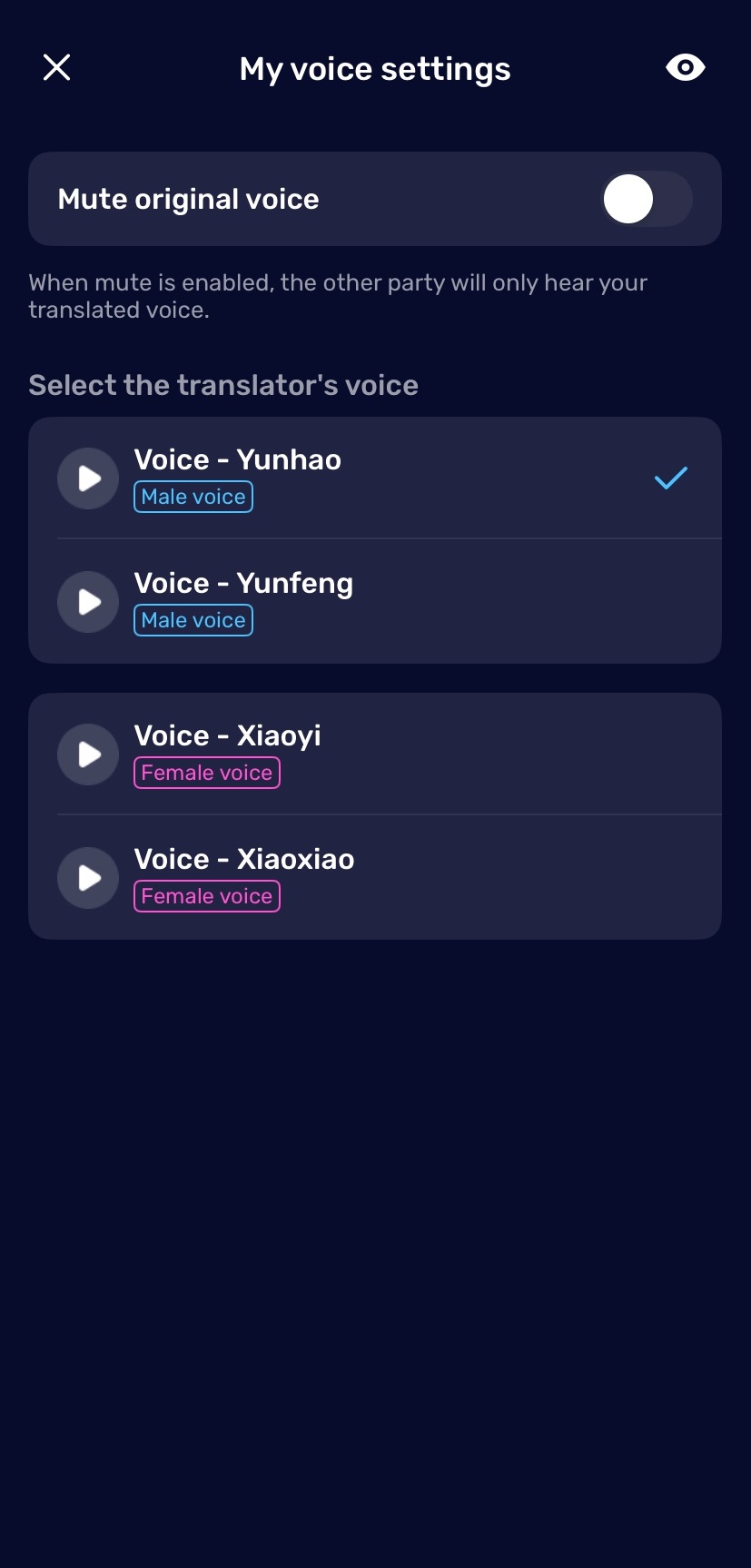 Set up your translation voice
