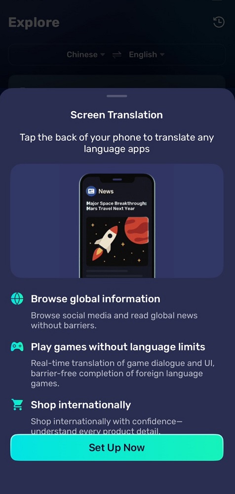 Set up Screen Translation in AI Phone