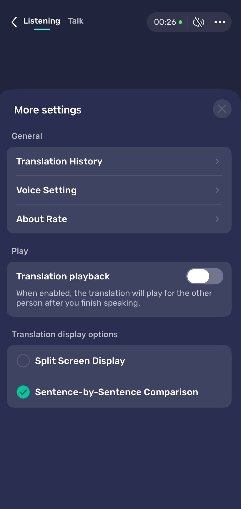 AI phone translation history