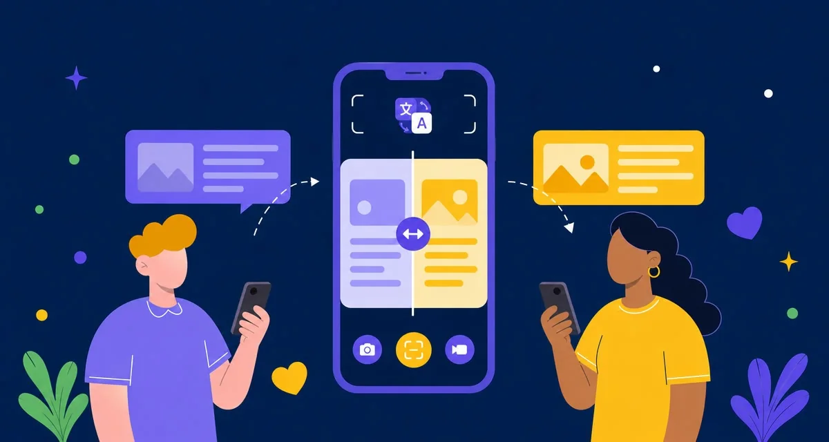 AI Phone 화면 번역을 사용하는 두 사람