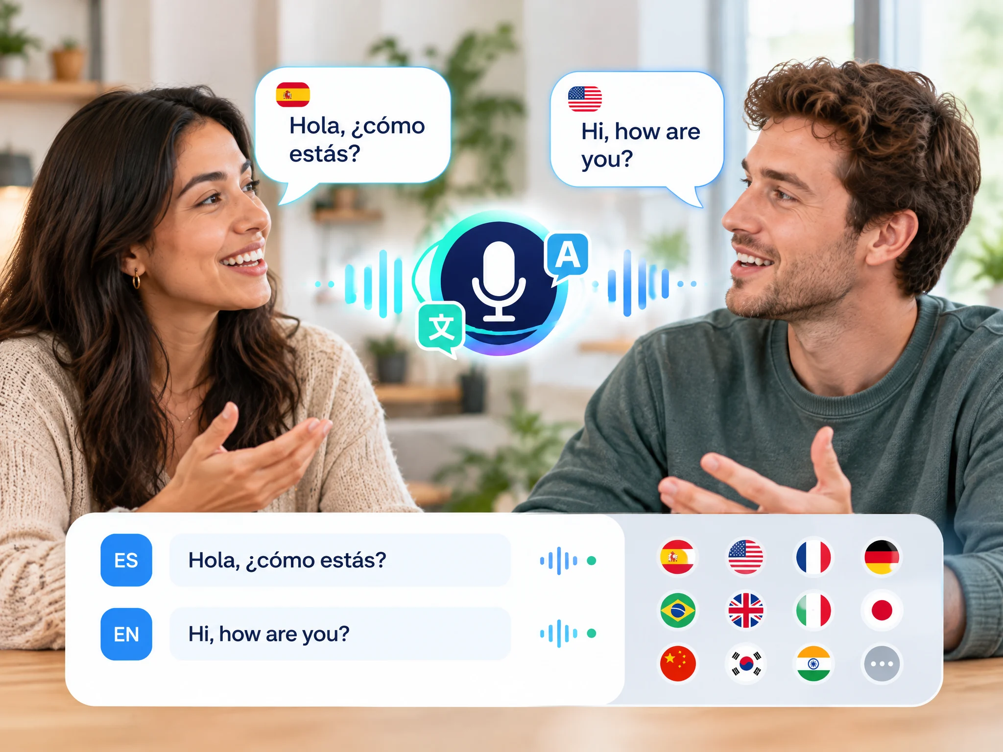 Real-time voice and on-screen translation