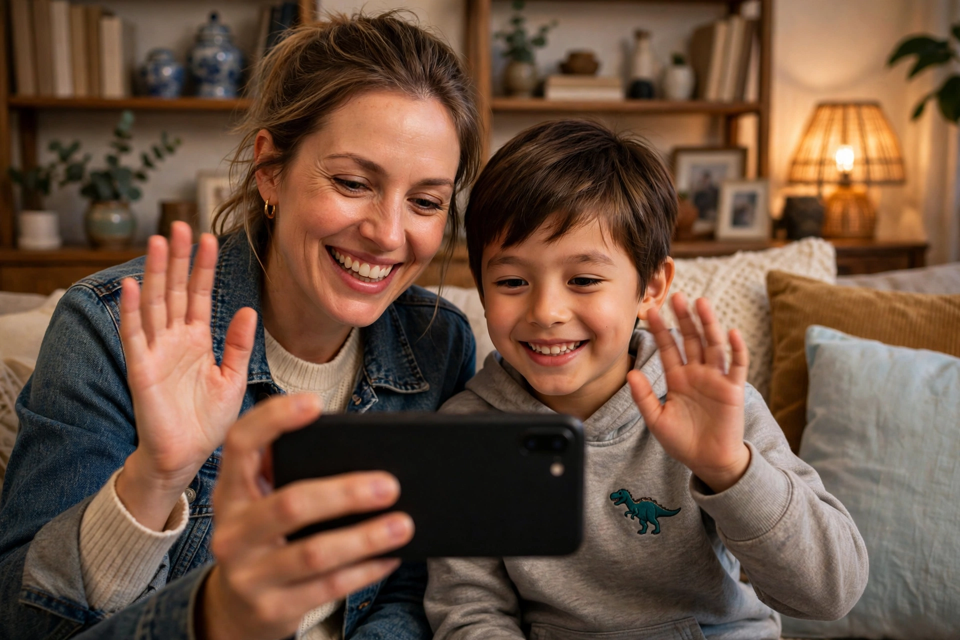 A video call with a partner's family across languages