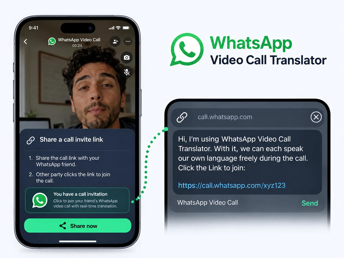 Share the invite link on WhatsApp